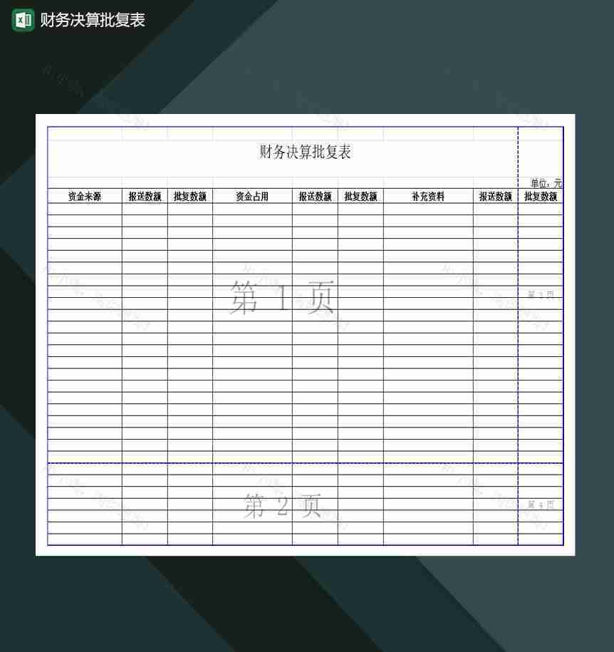 公司财务业务财务决算批复表Excel模板-1