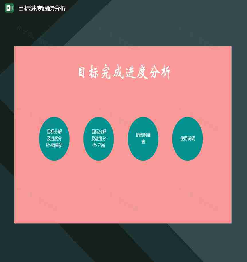 工作目标进度跟踪与分析图表Excel模板-1