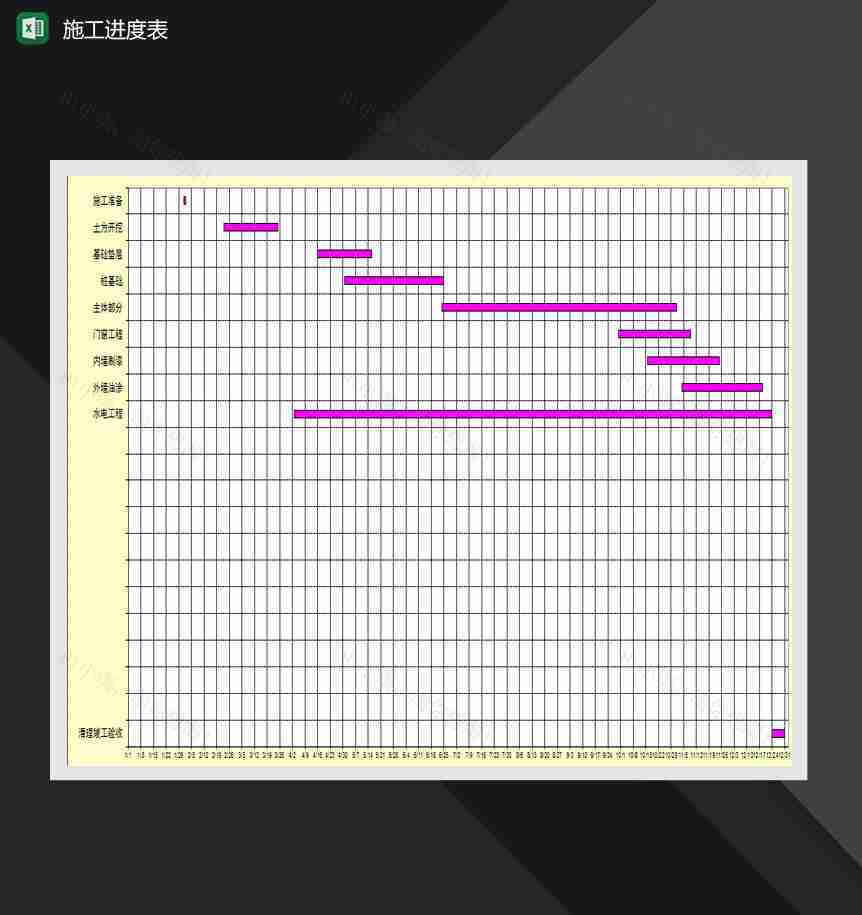 施工进度计划表Excel模板-1