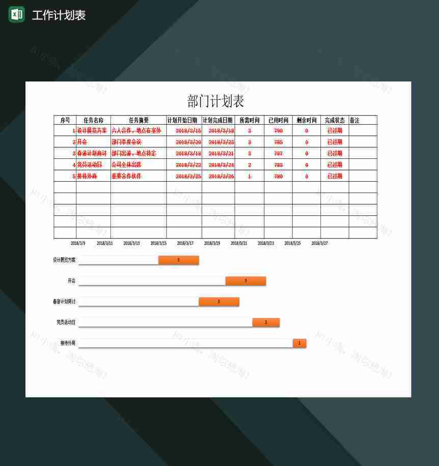 工作计划表excel模板-1