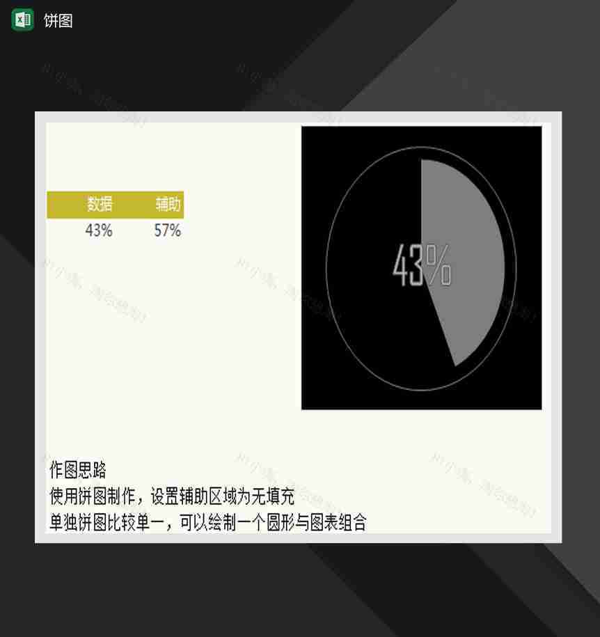 黑色简约数据分析饼状图Excel模板-1