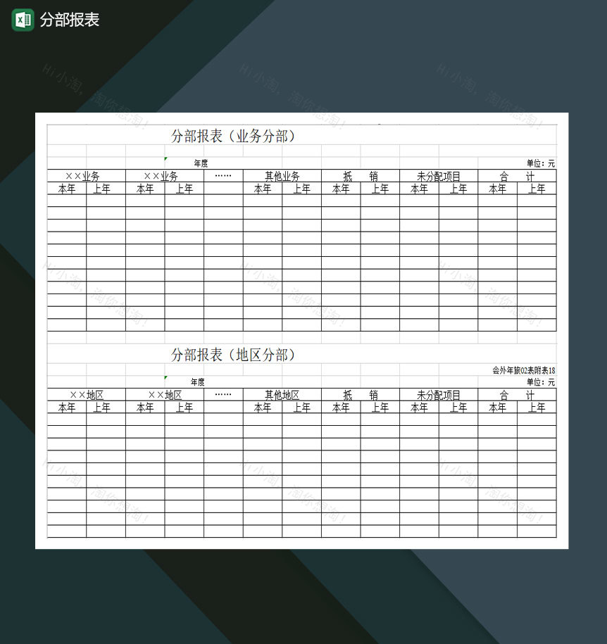 公司商店店铺分布业务报表Excel模板-1