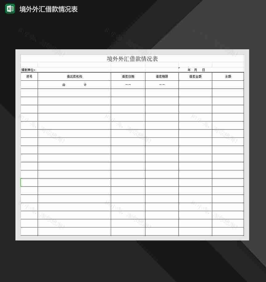 境外外汇借款情况表Excel模板-1