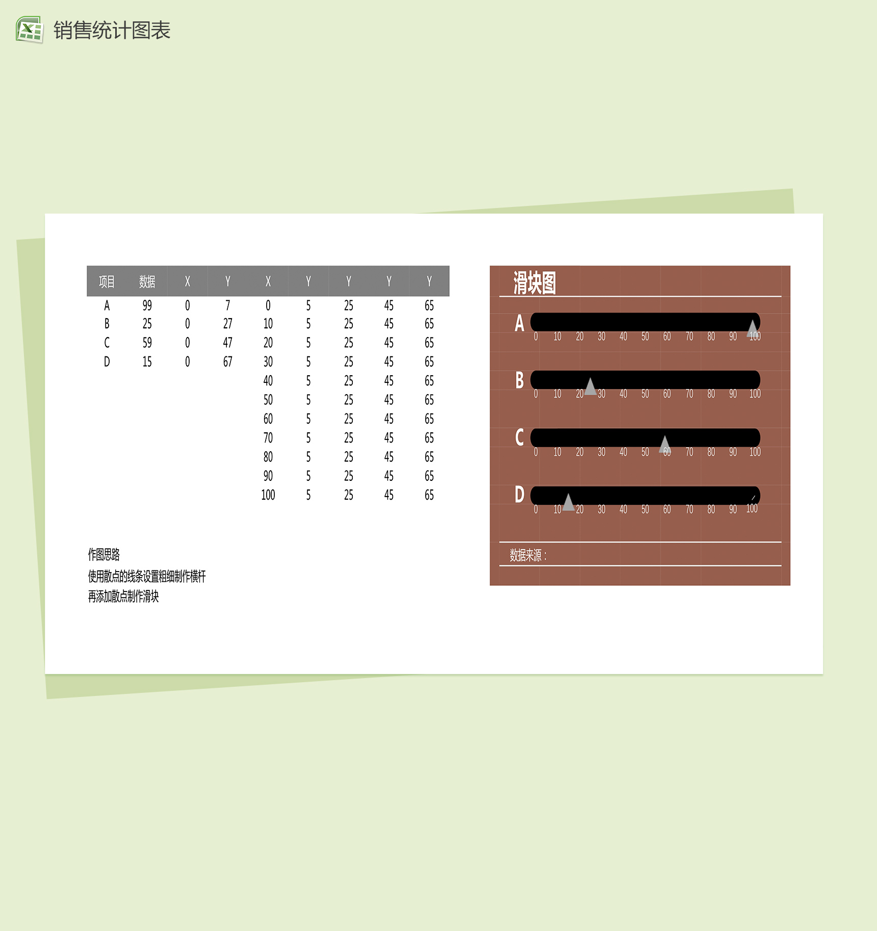 销售部门项目销售统计图表excel表格模板