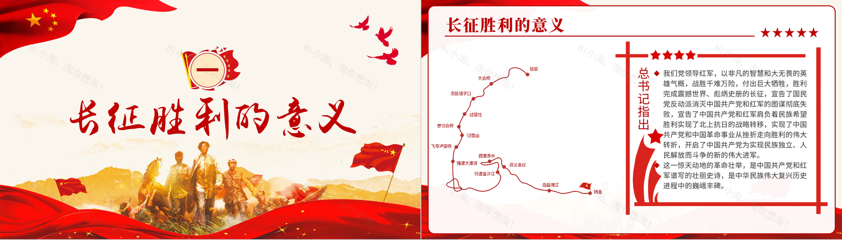 弘扬长征精神主题班会纪念长征胜利专题讲座学习心得PPT模板-3