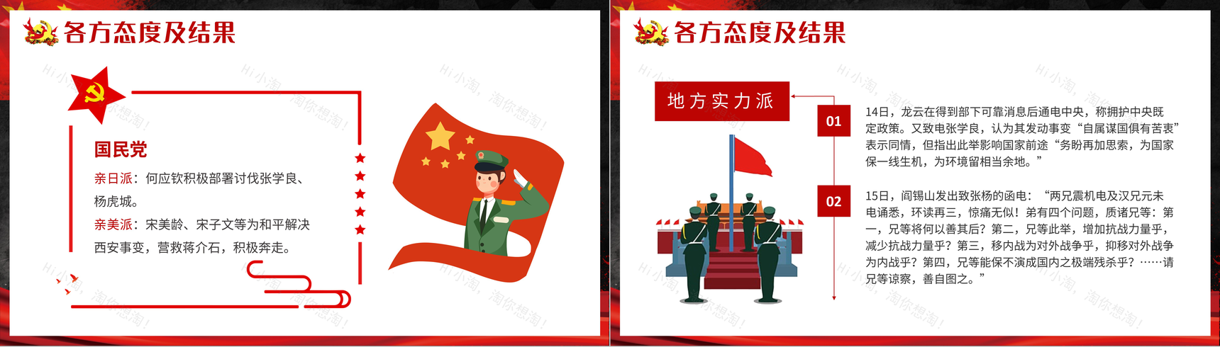 黑色党政风纪念西安事变爱国教育PPT模板-14