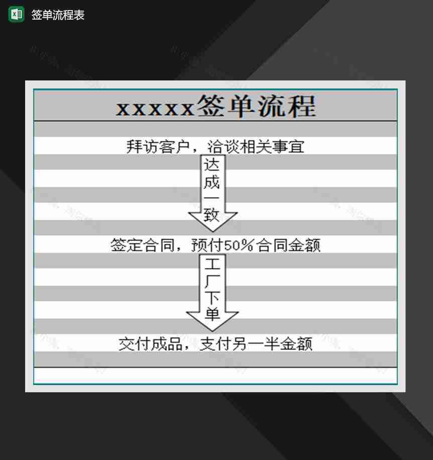 公司客户签单报表明细Excel模板-1