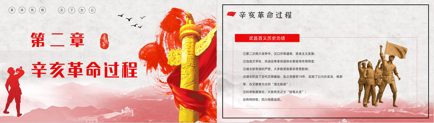 10月10日辛亥革命110周年纪念日活动宣传学校教育培训PPT模板-5