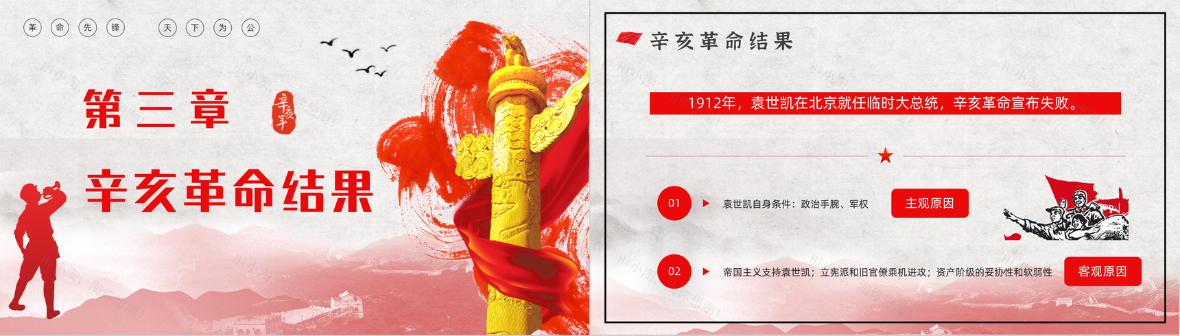 10月10日辛亥革命110周年纪念日活动宣传学校教育培训PPT模板-8