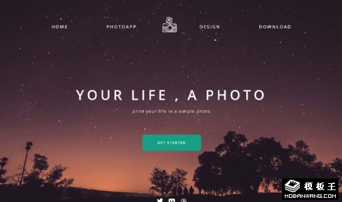 生活摄影APP响应式网页模板