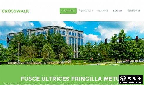 绿色人行横道列表网页模板