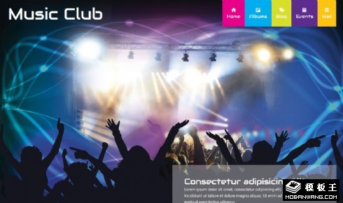 狂欢音乐俱乐部响应式网站模板