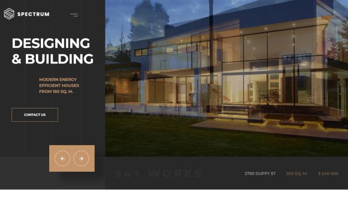 现代建筑与设计展示单页模板