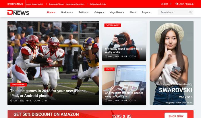 现代新闻门户网站模板