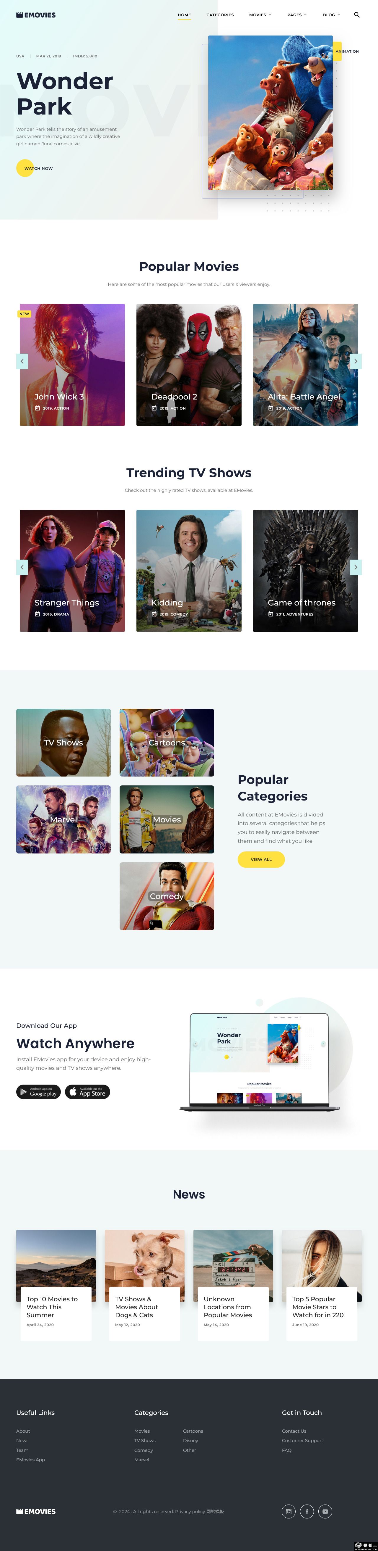 全能电影流媒体在线平台网站模板-PC预览