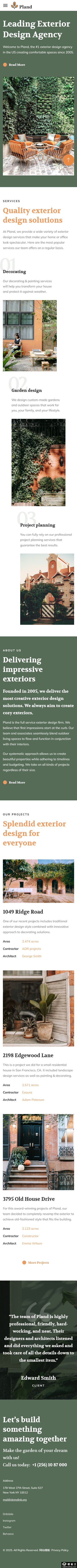 绿色室外空间设计公司网站模板-手机预览