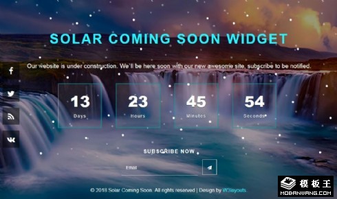 星河瀑布倒计时响应式网页模板