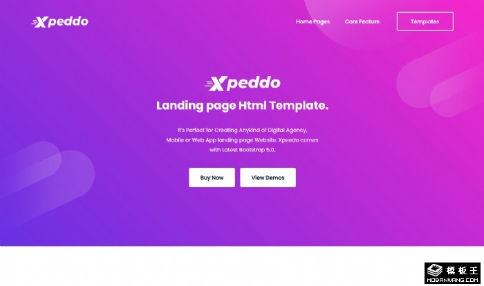 4个单页面产品业务网页模板