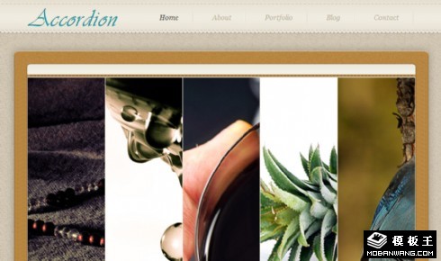 手风琴幻灯片信息介绍网页模板