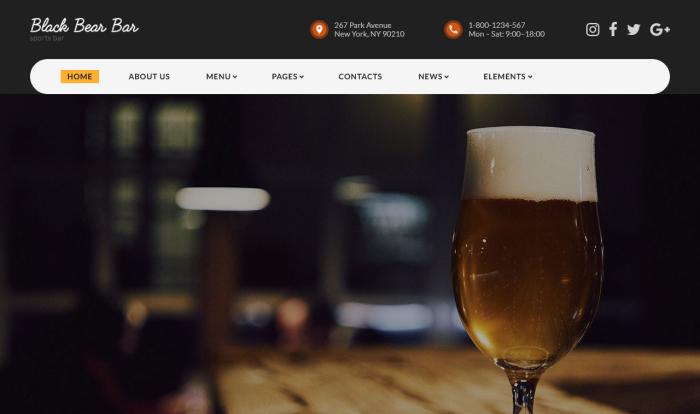 酒馆西餐品牌网站模板