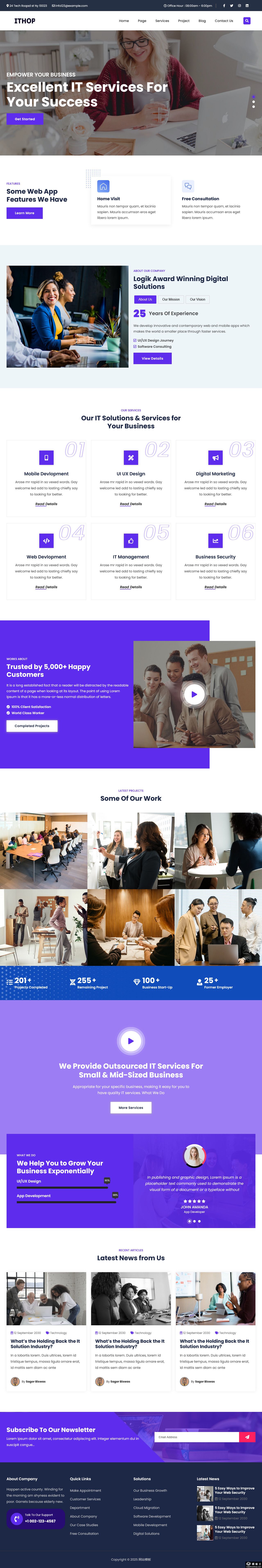 IT技术服务公司网站模板-PC预览