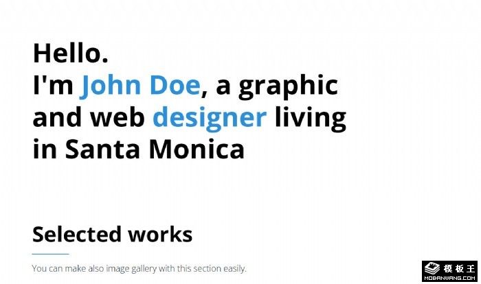 设计师作品集单页面模板