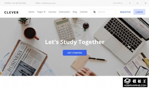 网络教育课程展示响应式网站模板