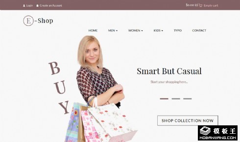 简洁服装购物商城响应式网页模板