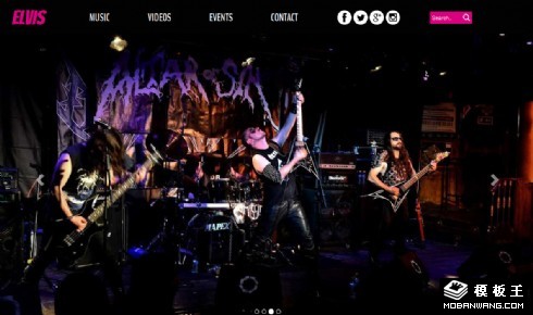 摇滚乐队介绍响应式网页模板