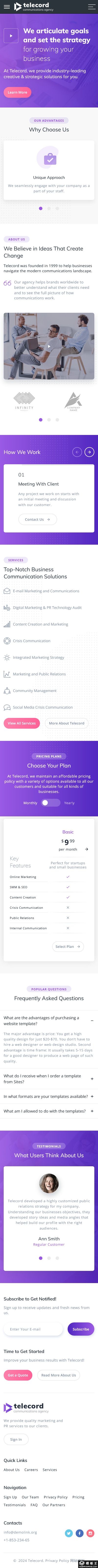 高端商业咨询服务解决方案网站模板-手机预览