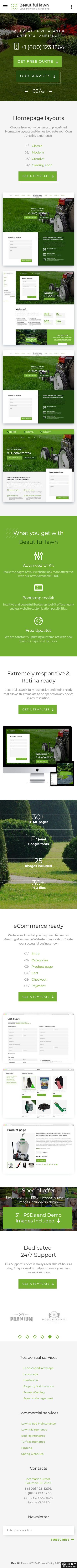 草坪护理与园艺服务网站模板-手机预览