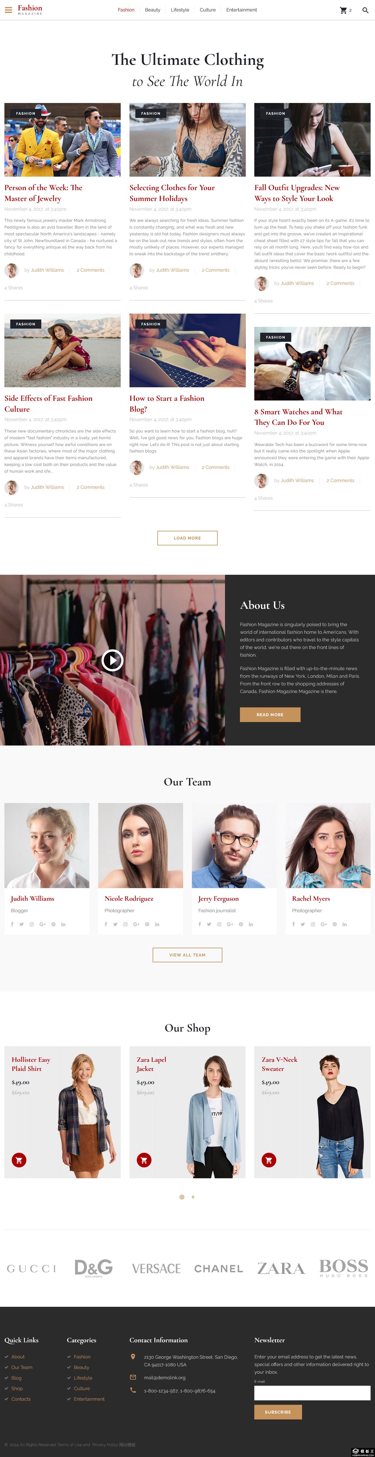 时尚在线资讯门户网站模板-PC预览