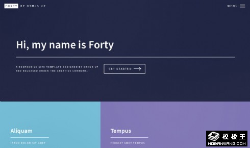 简约多彩信息展示响应式网页模板