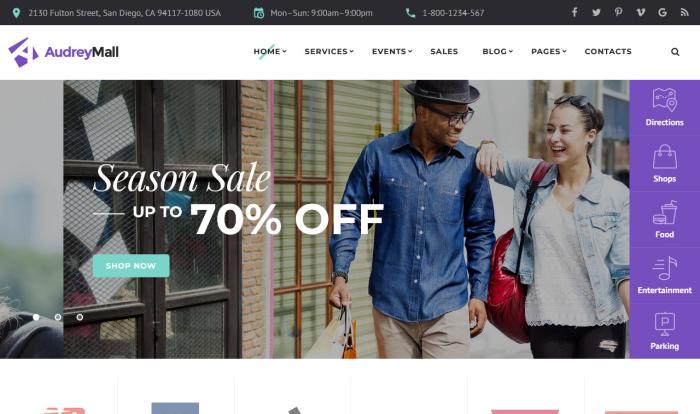 高端时尚综合购物商场网站模板