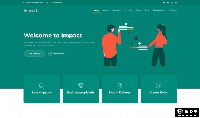 绿色企业项目商务网页模板