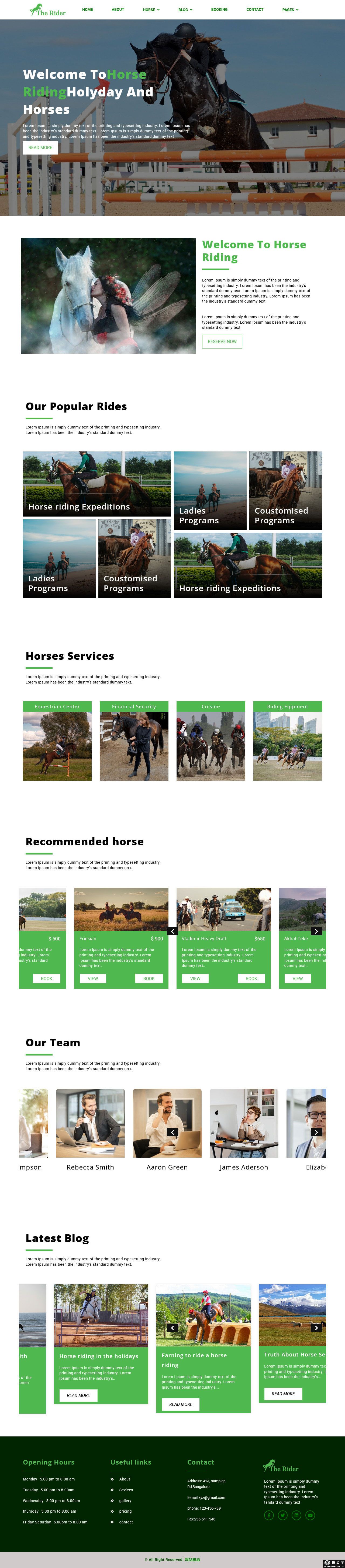 马术马场展示网站模板-PC预览