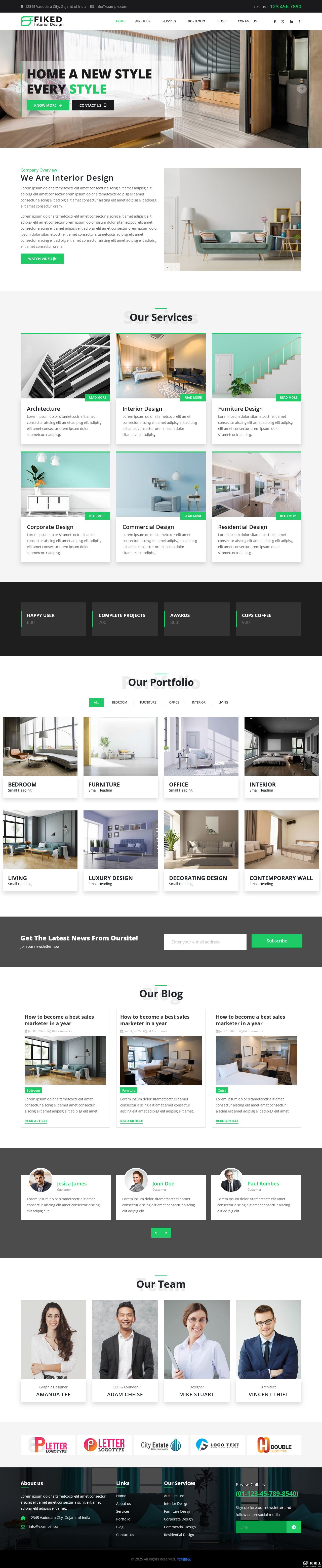现代室内设计公司网站模板-PC预览