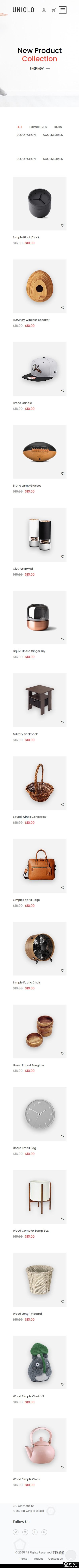 极简精品电商品牌官网模板-手机预览