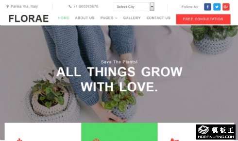 室内花艺空间响应式网页模板