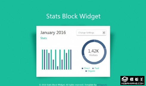 数据统计组件响应式网页模板