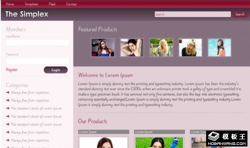 紫梦二列图文信息网页模板