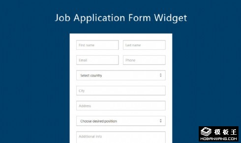 工作申请表单提交响应式网页模板