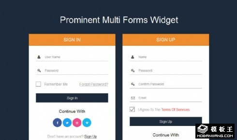 简洁多样式表单网页模板