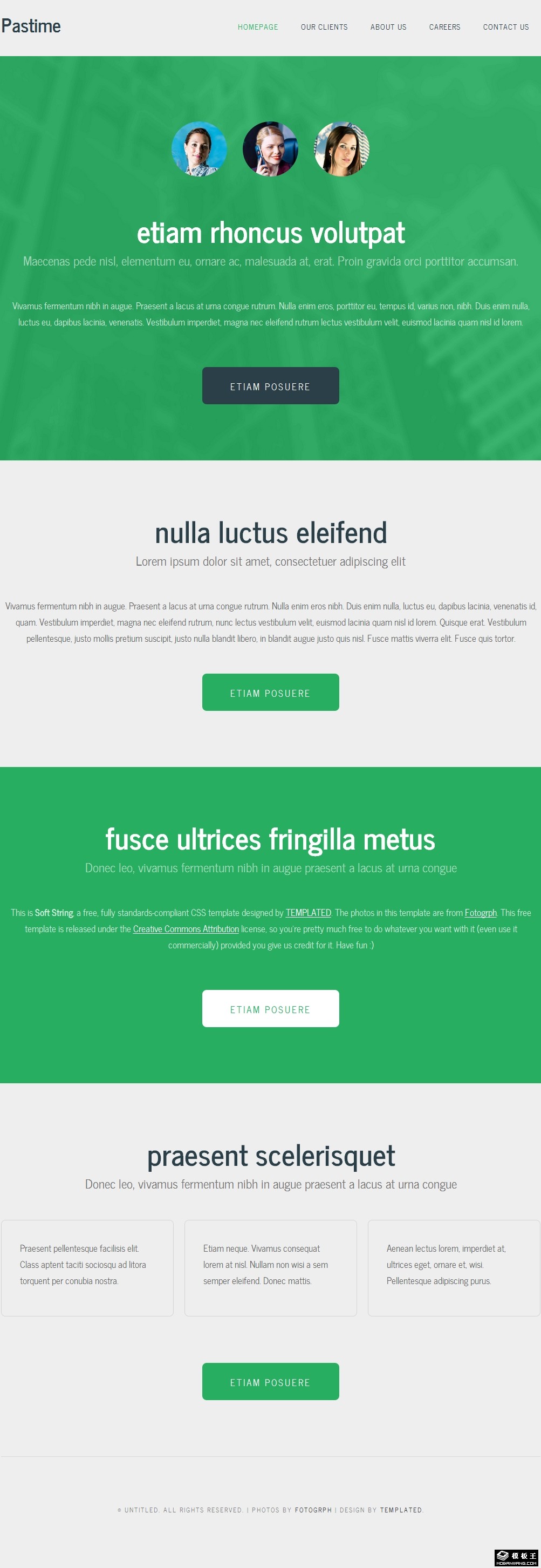 绿色商业办公信息网页模板