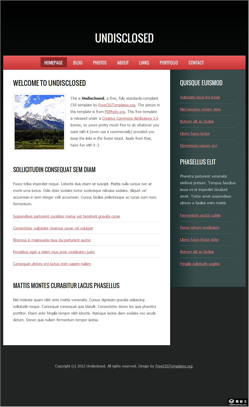 粉之黑网页模板