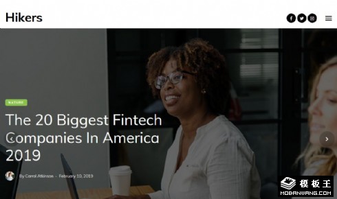 分类日志展示响应式网站模板