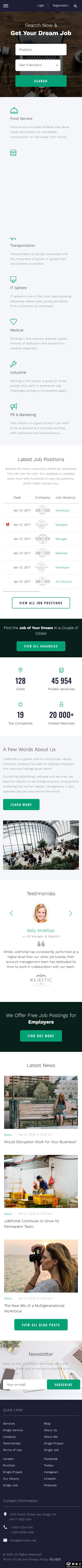 求职招聘互动平台网站模板-手机预览