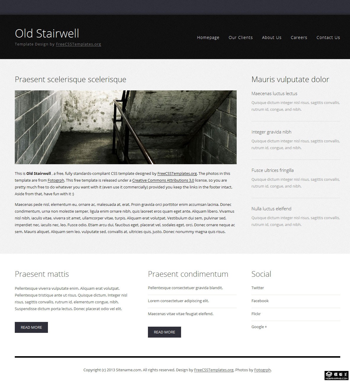 黑白旧屋信息网页模板