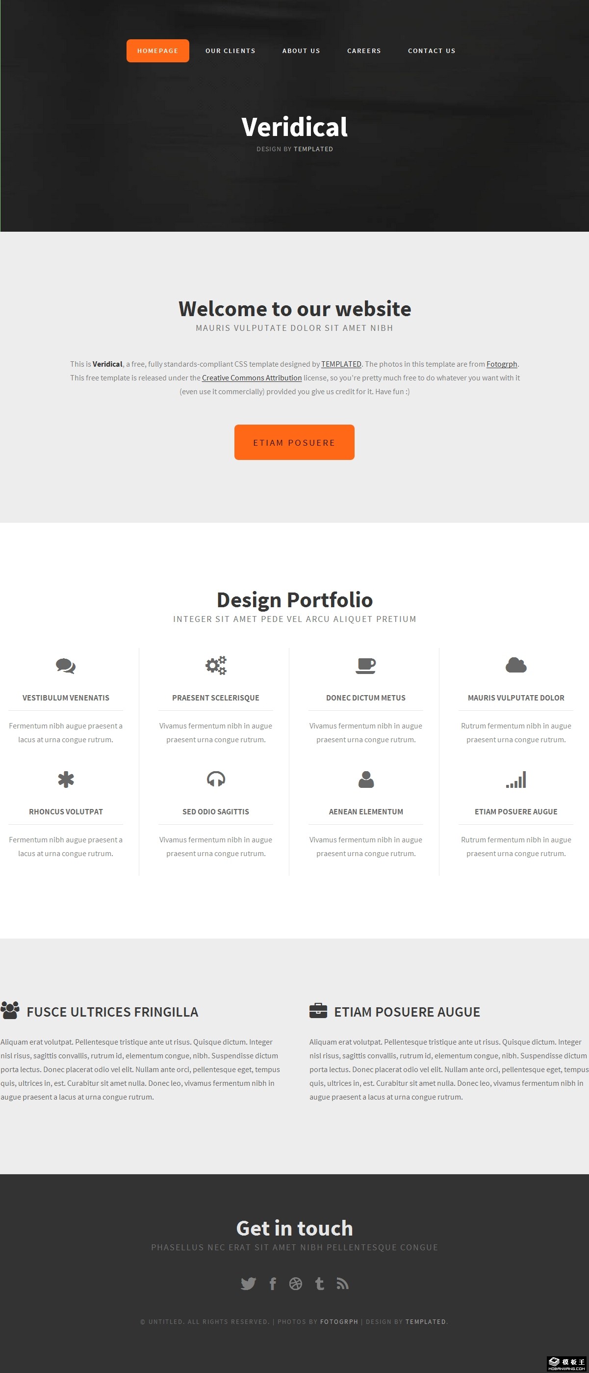 简约图标列表网页模板
