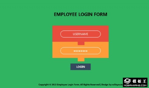 员工登录框网页模板